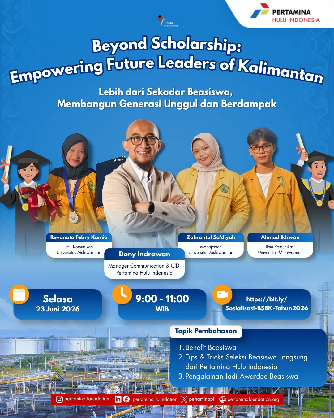 Pertamina Hulu Indonesia Gelar Sosialisasi BSBK 2026 "Beyond Scholarship, Membangun Generasi Unggul Kalimantan"